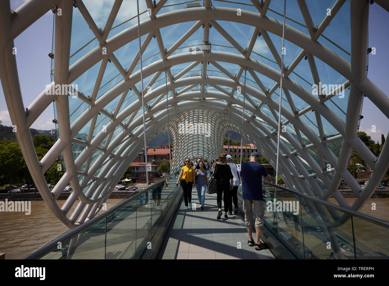 Peace Brigde. Tbilisi. Georgia Stock Photo