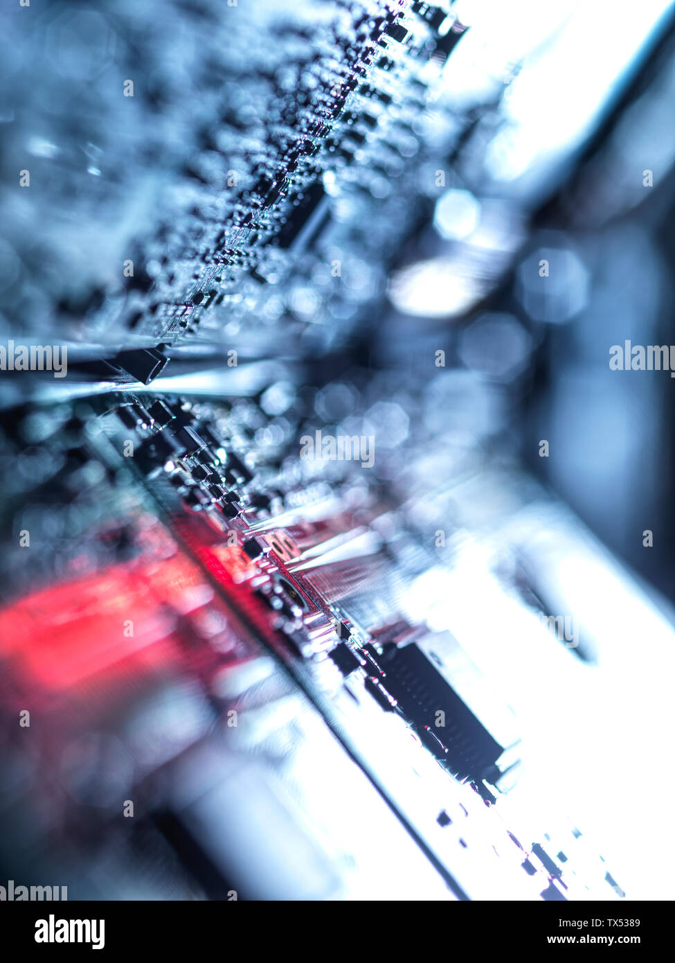 Detail of computer hardware electronics Stock Photo