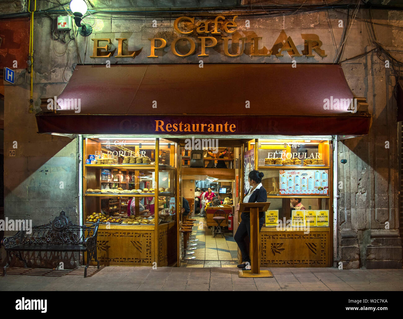 Mexico, Mexico City, Cafe El Popular, 24-Hour Cafe, Typical Mexican Food, Bakery, Centro Historico District Stock Photo