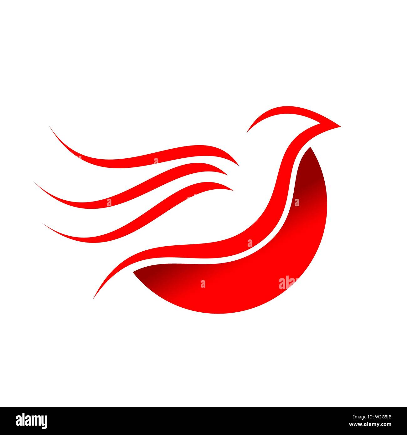 Abstract Flying Red Dove Bird Vector Symbol Graphic Logo Design Template Stock Vector