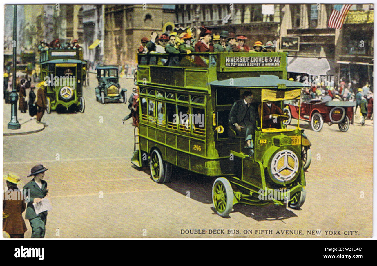 Double Deck Bus, New York City Stock Photo