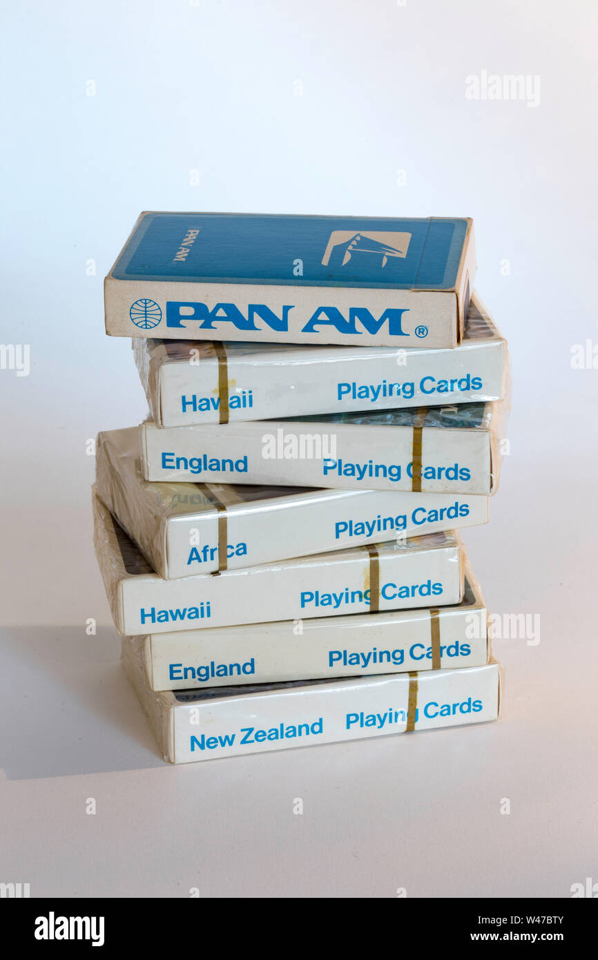 Vintage Pan American Airways playing cards Stock Photo