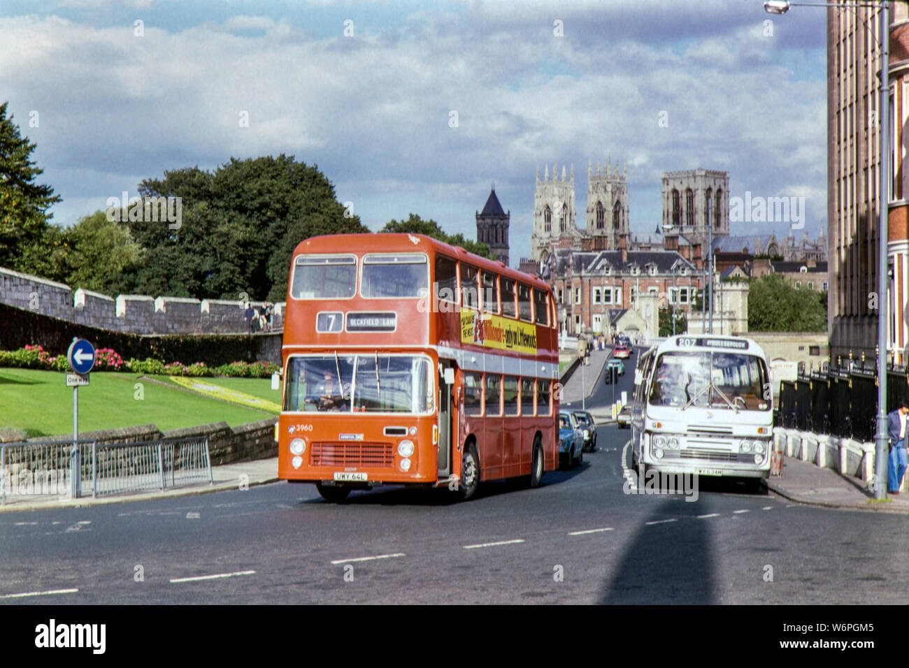 A Bristol VR Double Deck bus in operation within the city of York. Image taken during September 1979 Stock Photo