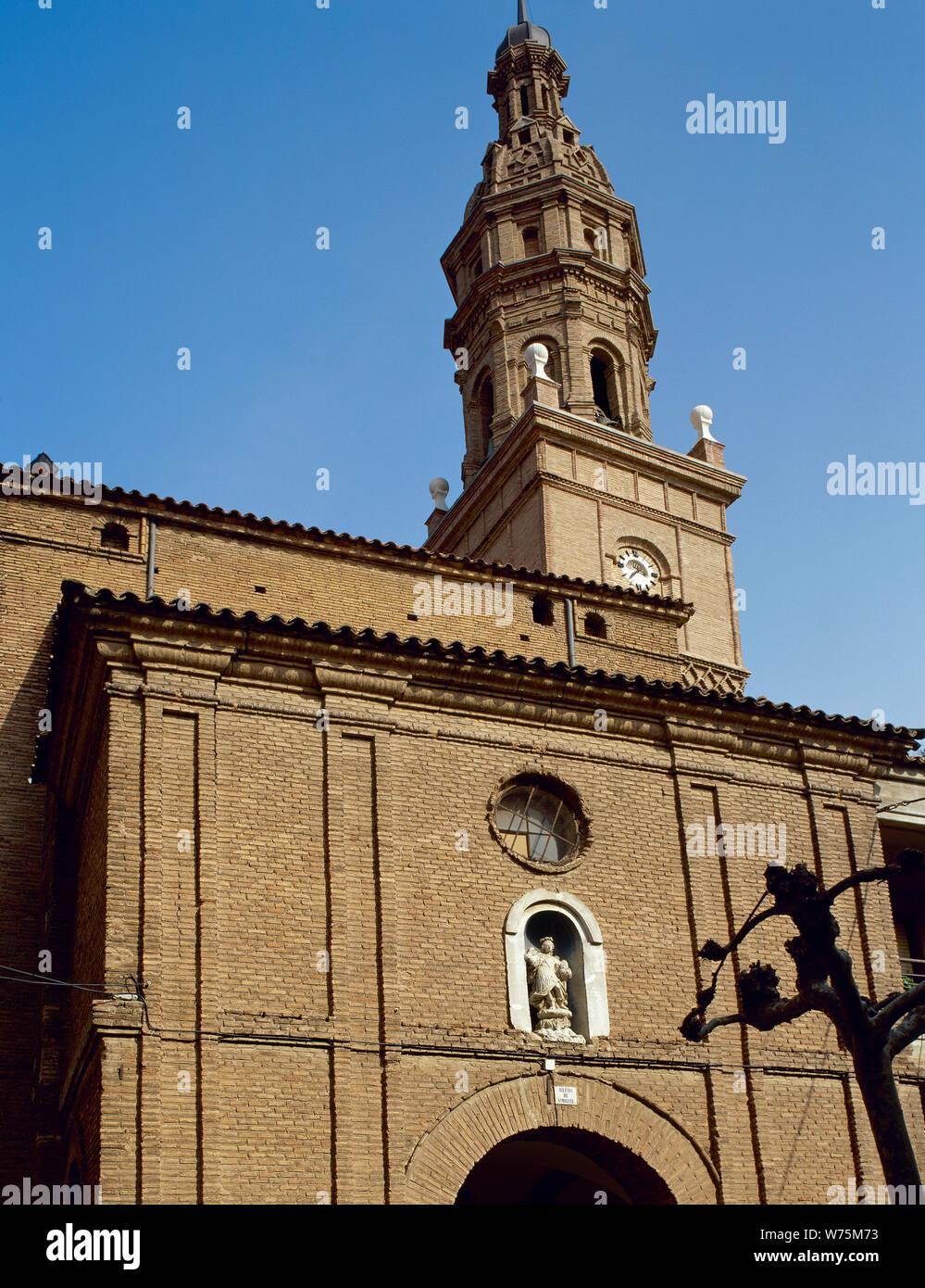 Spain. La Rioja. Rincon de Soto. Church of St. Michael the Archangel. 16th century. External view. Architectural detail. Stock Photo