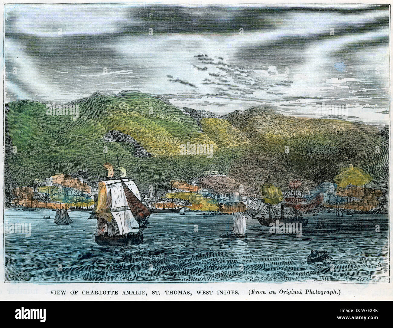 'View of Charlotte Amalie, St Thomas, West Indies', c1880. Artist: Unknown Stock Photo