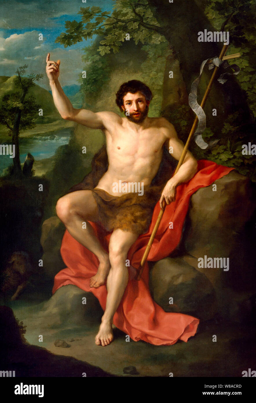 Saint John the Baptist Preaching in the Wilderness - Anton Raphael Mengs Stock Photo