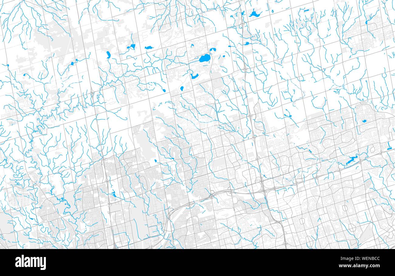 Rich detailed vector area map of Richmond Hill, Ontario, Canada. Map template for home decor. Stock Vector