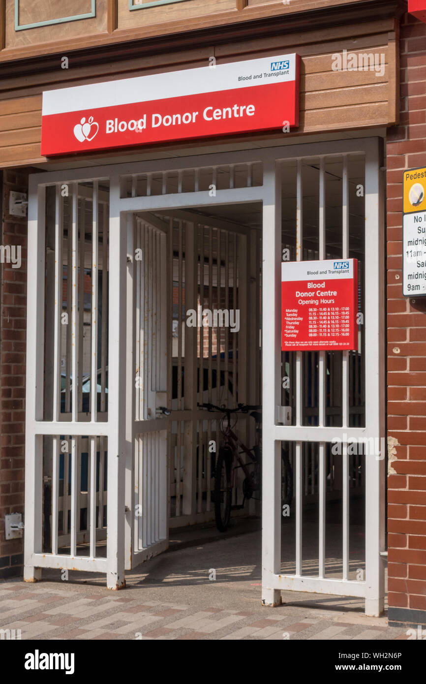 The new Leicester NHS Blood Donor Centre, Mansion House, Guildhall Lane, Leicester, England, UK Stock Photo