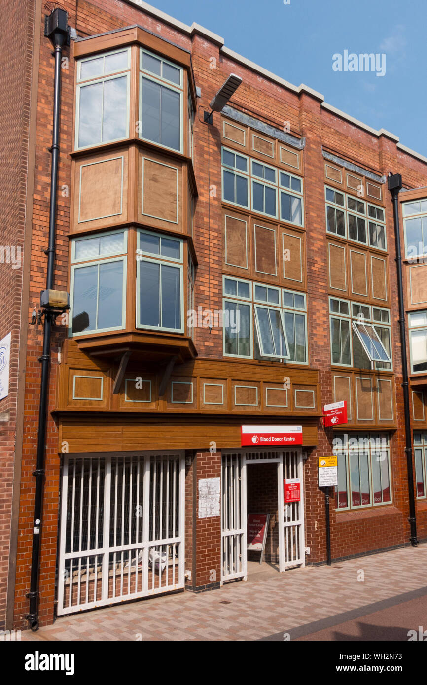 The new Leicester NHS Blood Donor Centre, Mansion House, Guildhall Lane, Leicester, England, UK Stock Photo