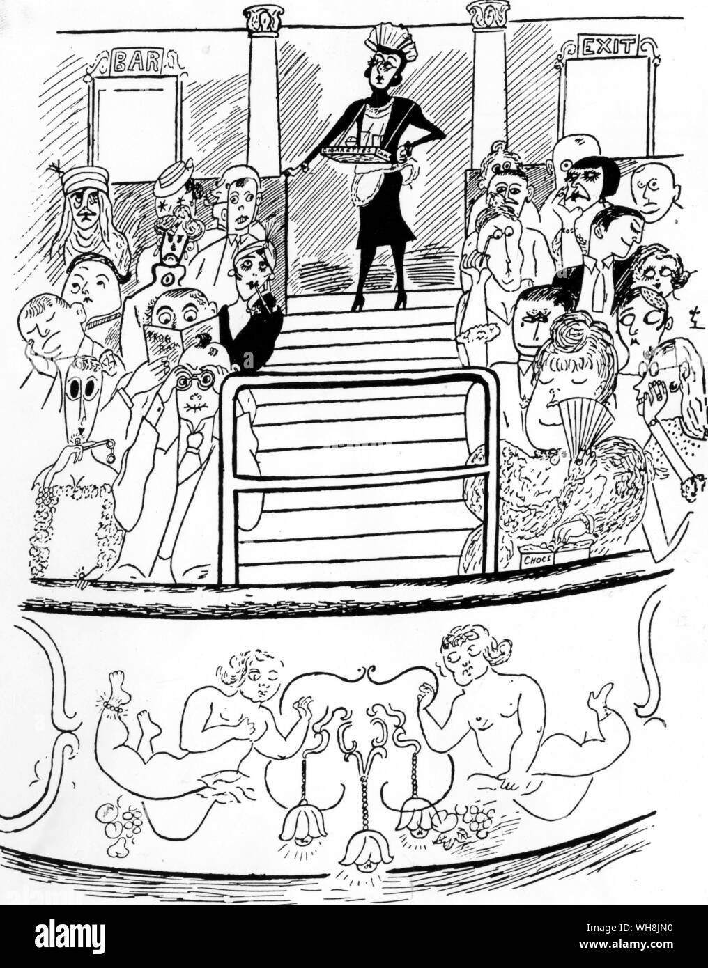 Drawing by Edward Burra from ABC of the Theatre Stock Photo