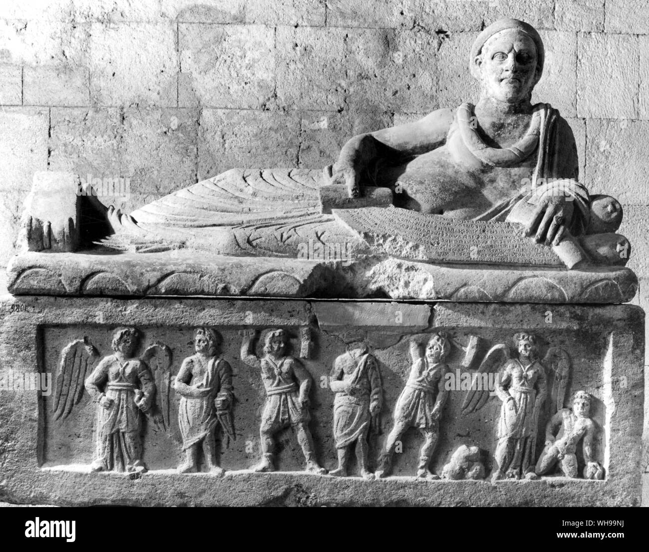 The sarcophagus of Lars Pulenas which bears one of the longest inscriptions ever found in the Etruscan lanuage Stock Photo