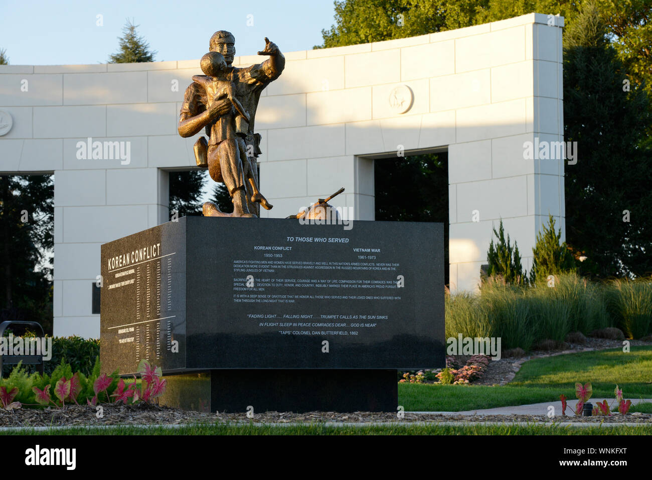 USA, Nebraska, Omaha, Vietnam and Korea war memorial Stock Photo