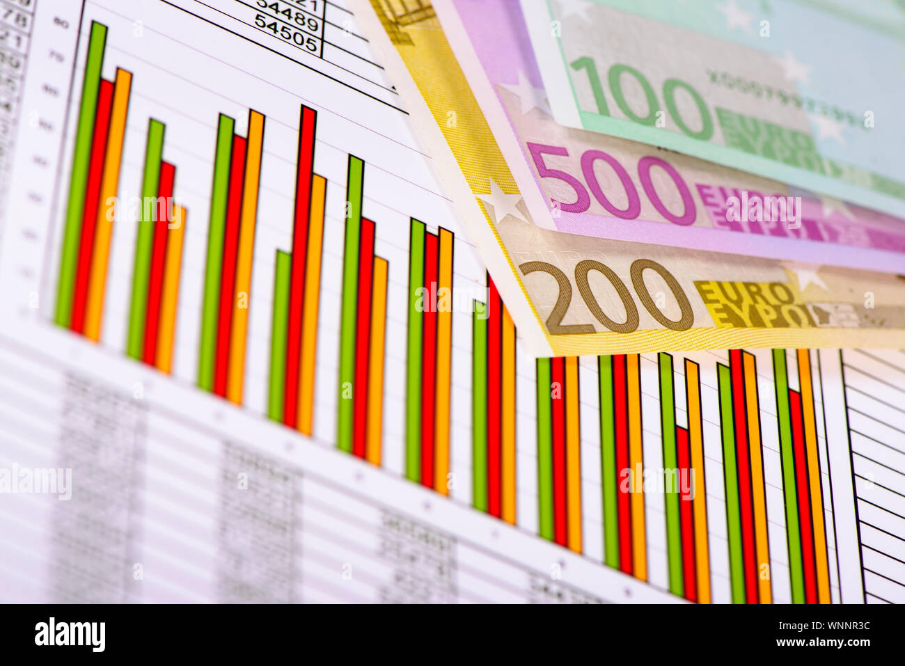 Chart of stock market and exchange Stock Photo