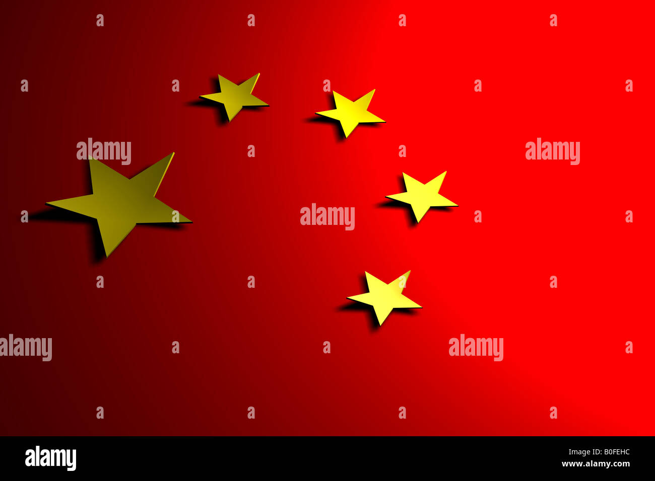 Flagge von China - 3d Stockfoto