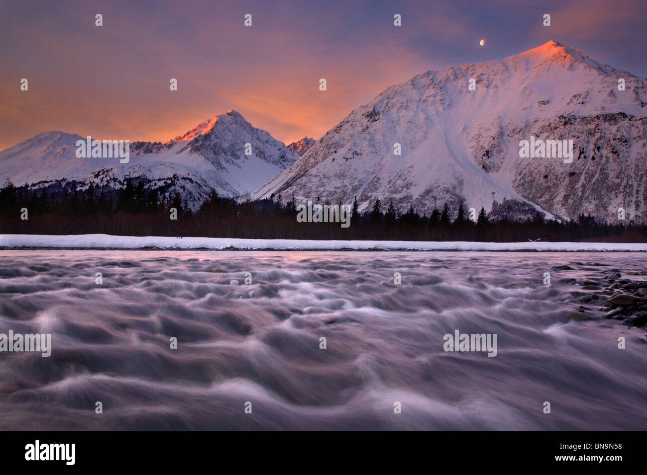 Resurrection River, Seward, Alaska. Stockfoto