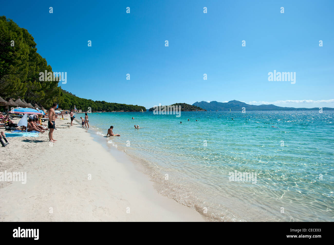 Hauptstrand Formentor, Cala Pi de sa Posada, Mallorca, Spanien Stockfoto