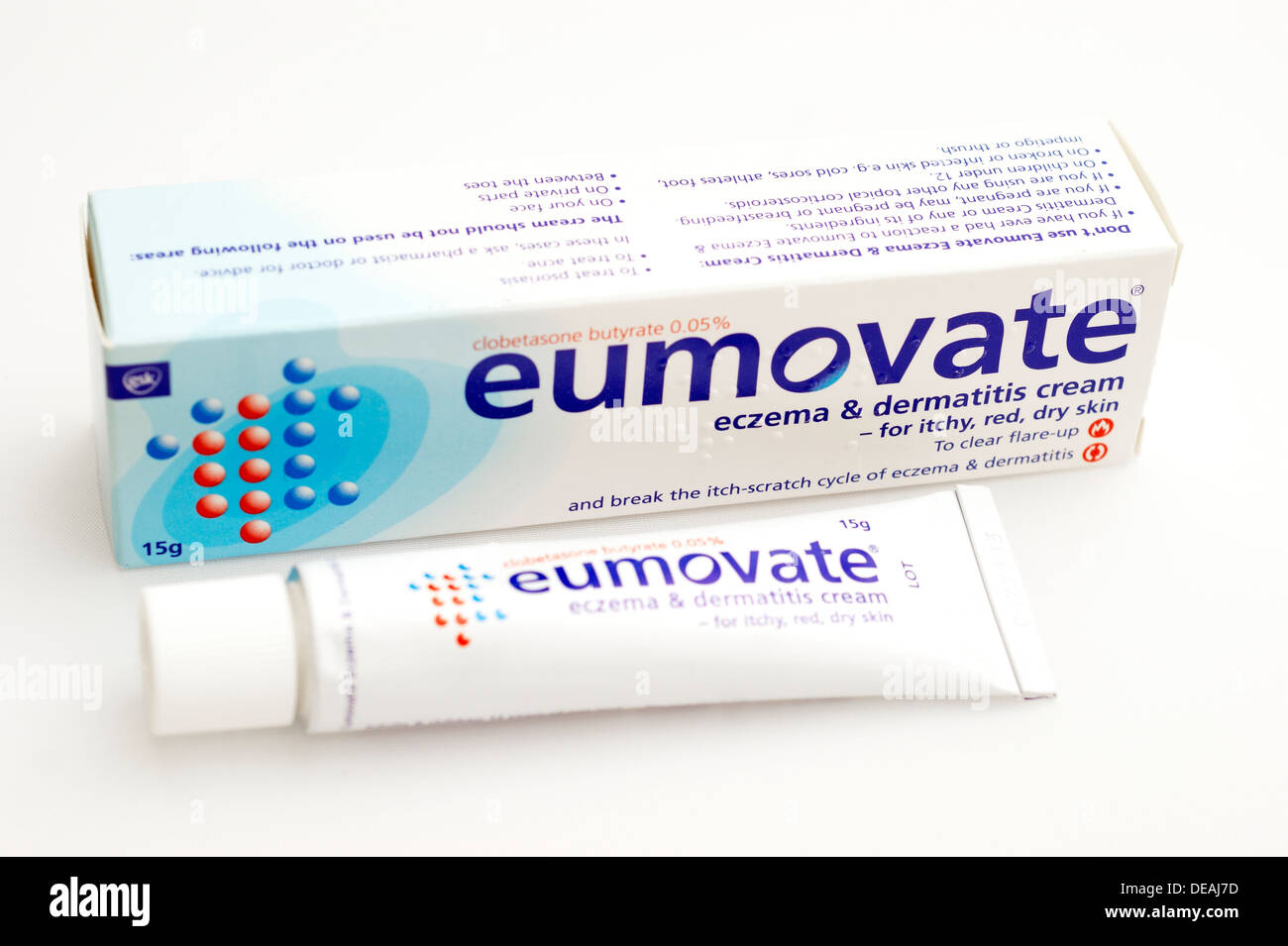 Eumovate Ekzem & Dermatitis Creme (Clobetasone Butyrat) Steroid Creme Stockfoto