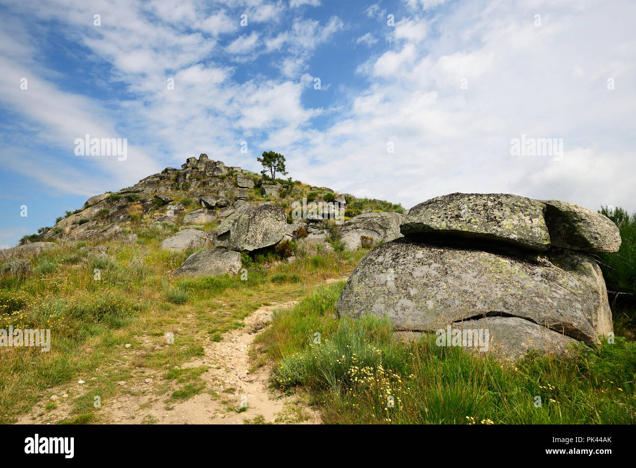 Eisenzeit Beilegung von Outeiro Lesenho, Boticas. Tras-os-Montes, Portugal Stockfoto