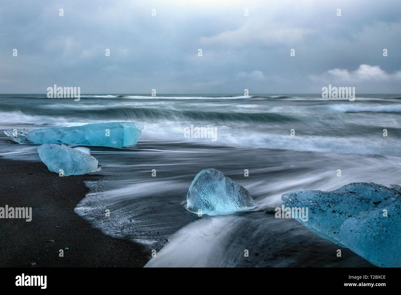 Jokulsarlon, Diamond Beach, Austurland, Island, Europa Stockfoto