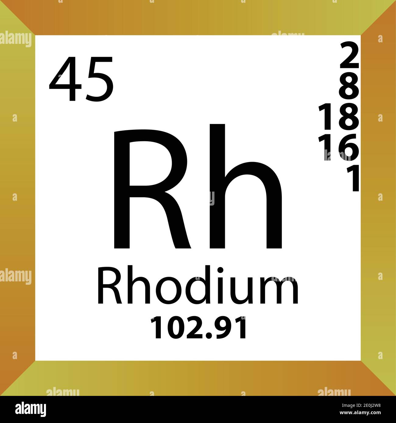 Tabla periódica del elemento químico Rhodium RH. Ilustración vectorial ...