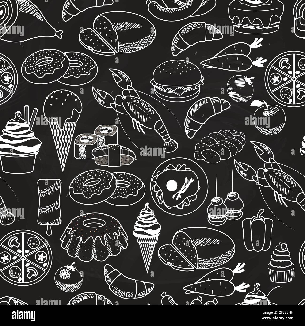 Vector Seamless Food on Chalkboard Fondo para Fondos de pantalla.mayormente  utilizado en restaurantes diseños Imagen Vector de stock - Alamy