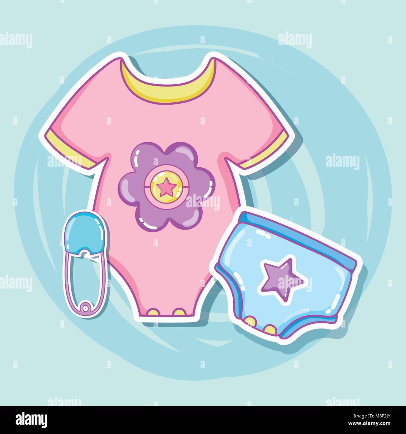 Ropa de bebé Cute dibujos animados Imagen Vector de stock - Alamy