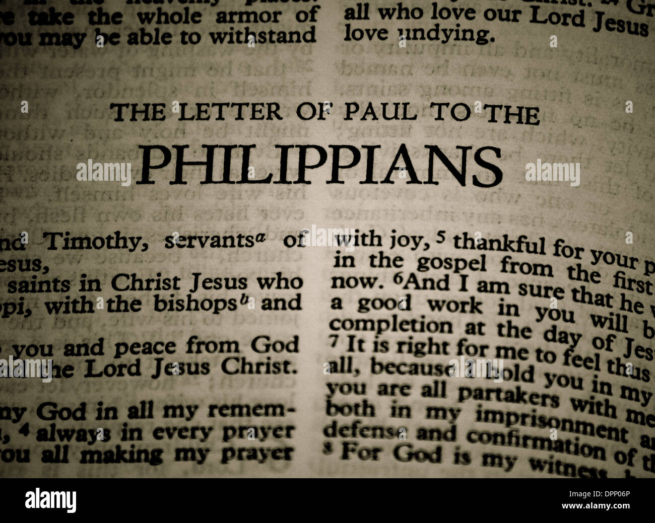 Bible - Lettre de Paul aux Philippiens Banque D'Images