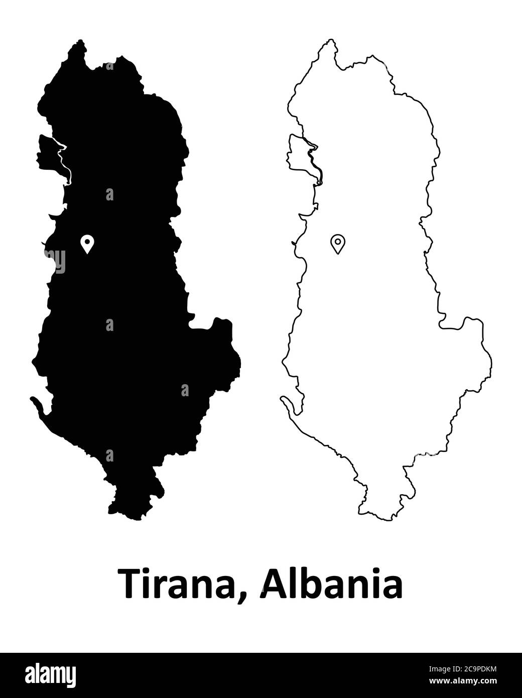 Perno mappa albania Foto e Immagini Stock in Bianco e Nero - Alamy