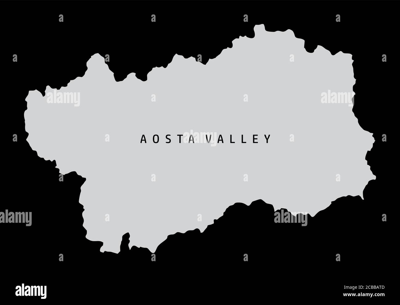 Mappa della Valle d'Aosta Illustrazione Vettoriale