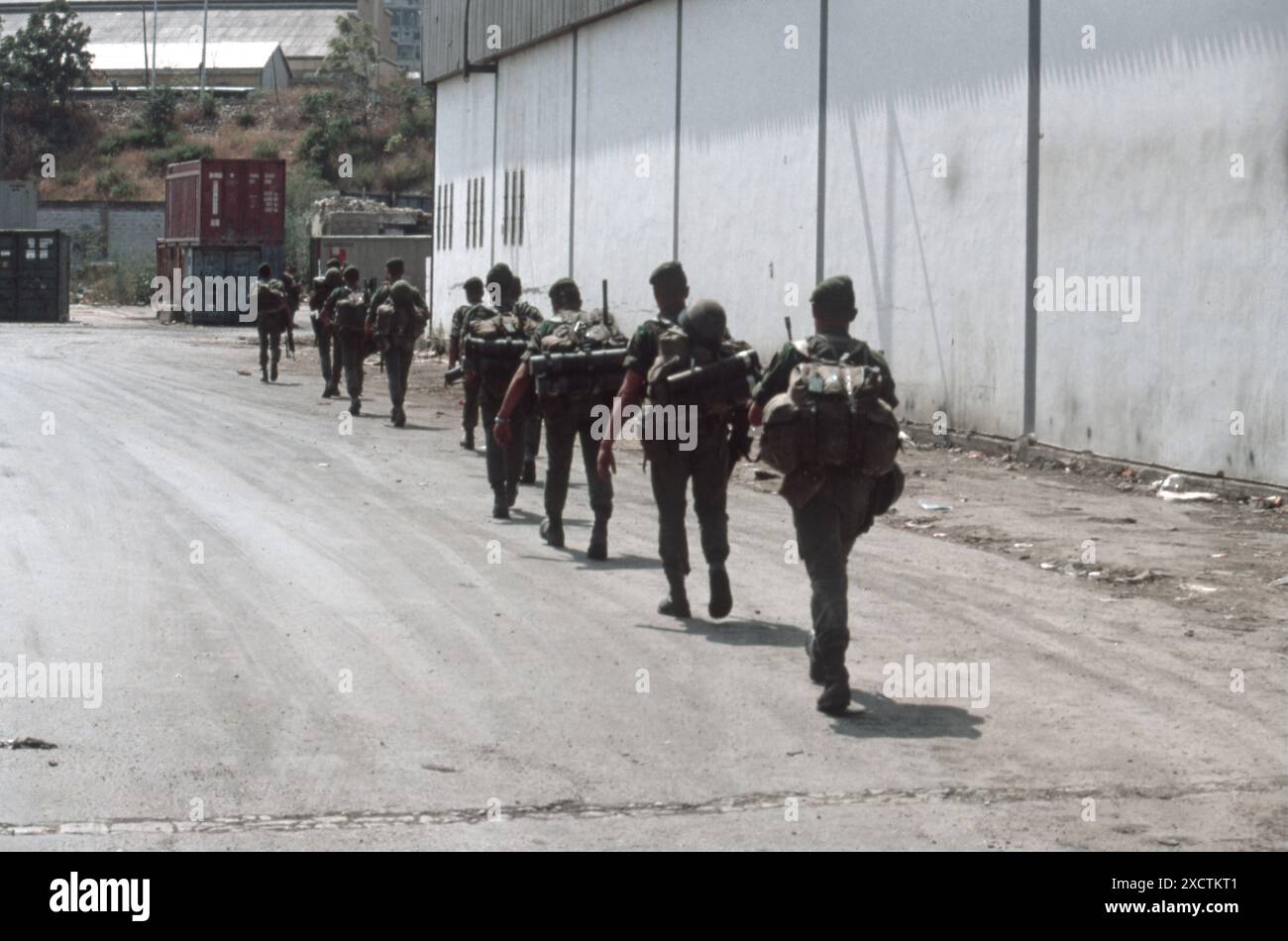 Guerra libanese 1982 Beirut / Lebeanonwar 82 - Paracadutisti francesi multinazionali Peace Keeping Force Foto Stock