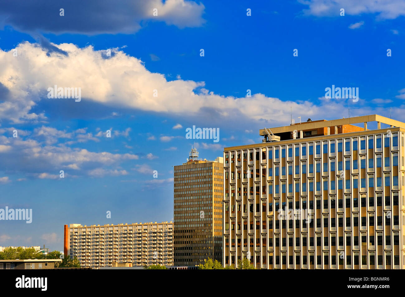 Edifici, Lione, Francia. Foto Stock