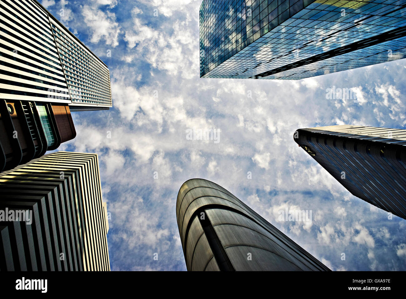 Giappone, isola di Honshu, Kansai di Osaka, edifici. Foto Stock