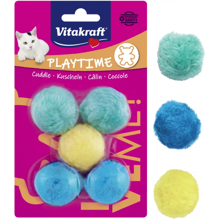 Vitakraft 5 Balls With Bell And Long-Hair Fur