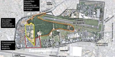 Mapa de Sao Paulo Campo de Marte airport