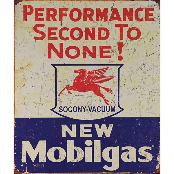 Mobilgas Tin Sign - 12-1/2"W x 16"H