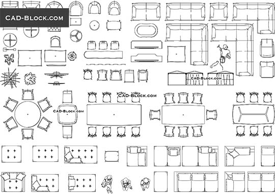 Living Room Furniture in Plan buy AutoCAD Blocks