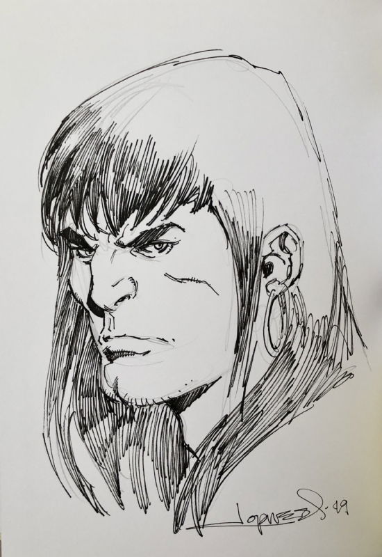 Aaron Lopresti   Conan  commission inside his sketch book. Comic Art