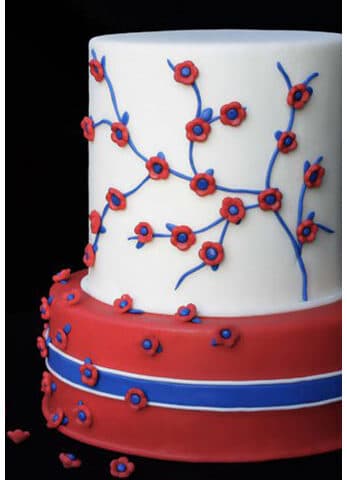 Easy 4th of July Cake on Black Background