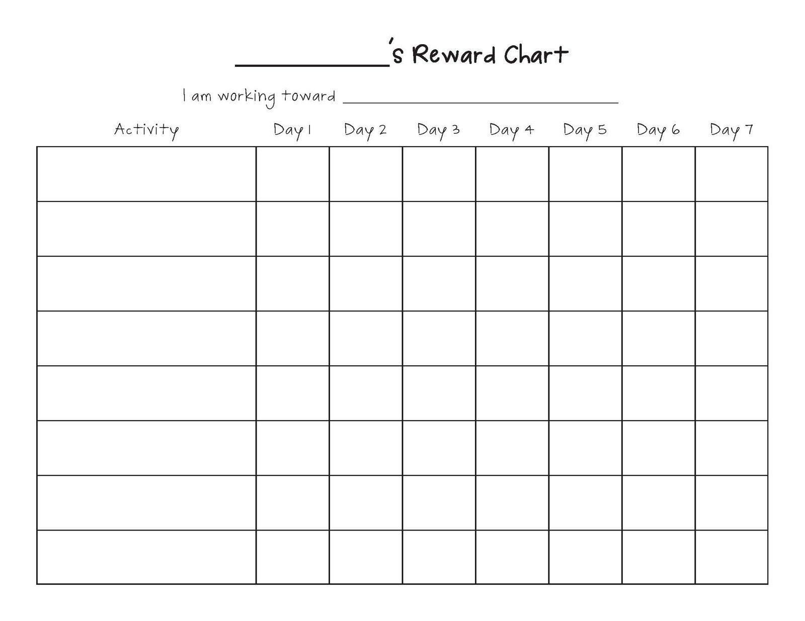 Free Printable Blank Charts | Printable Blank Charts Image Search regarding Blank Behavior Charts For September