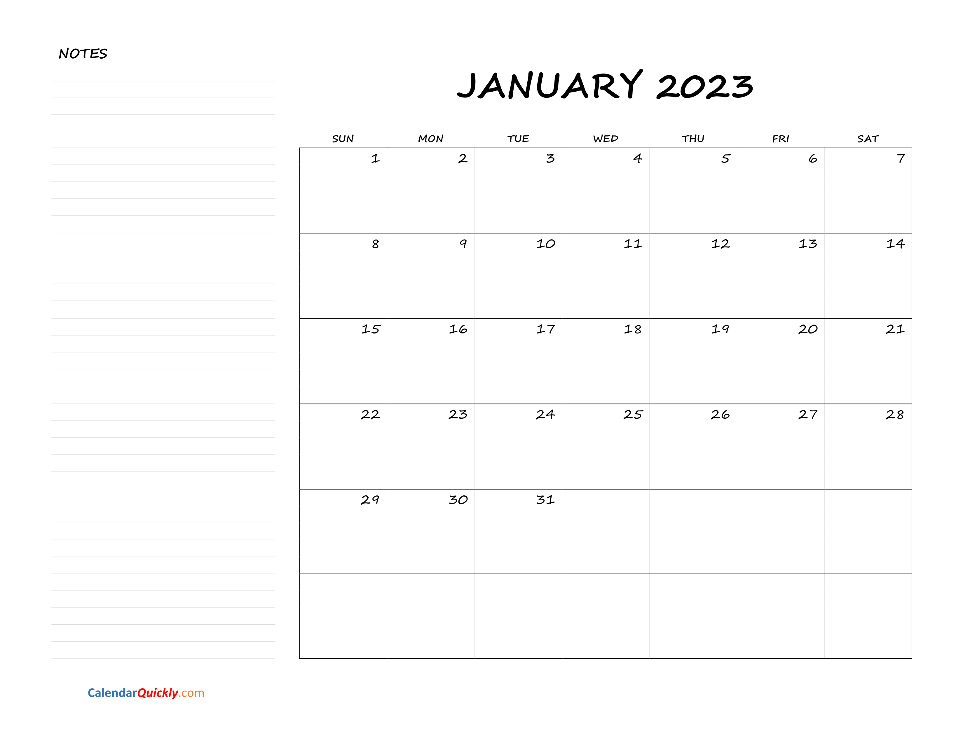 Free Printable Calendar 2023 Monthly