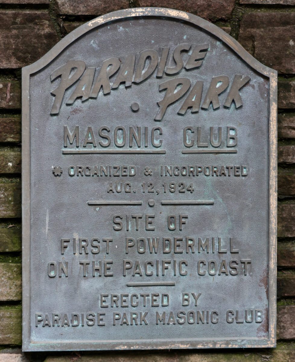 A plaque commemorating the Paradise Park Masonic Club's incorporation in 1924. The Masonic housing development will celebrate its centennial in 2024.