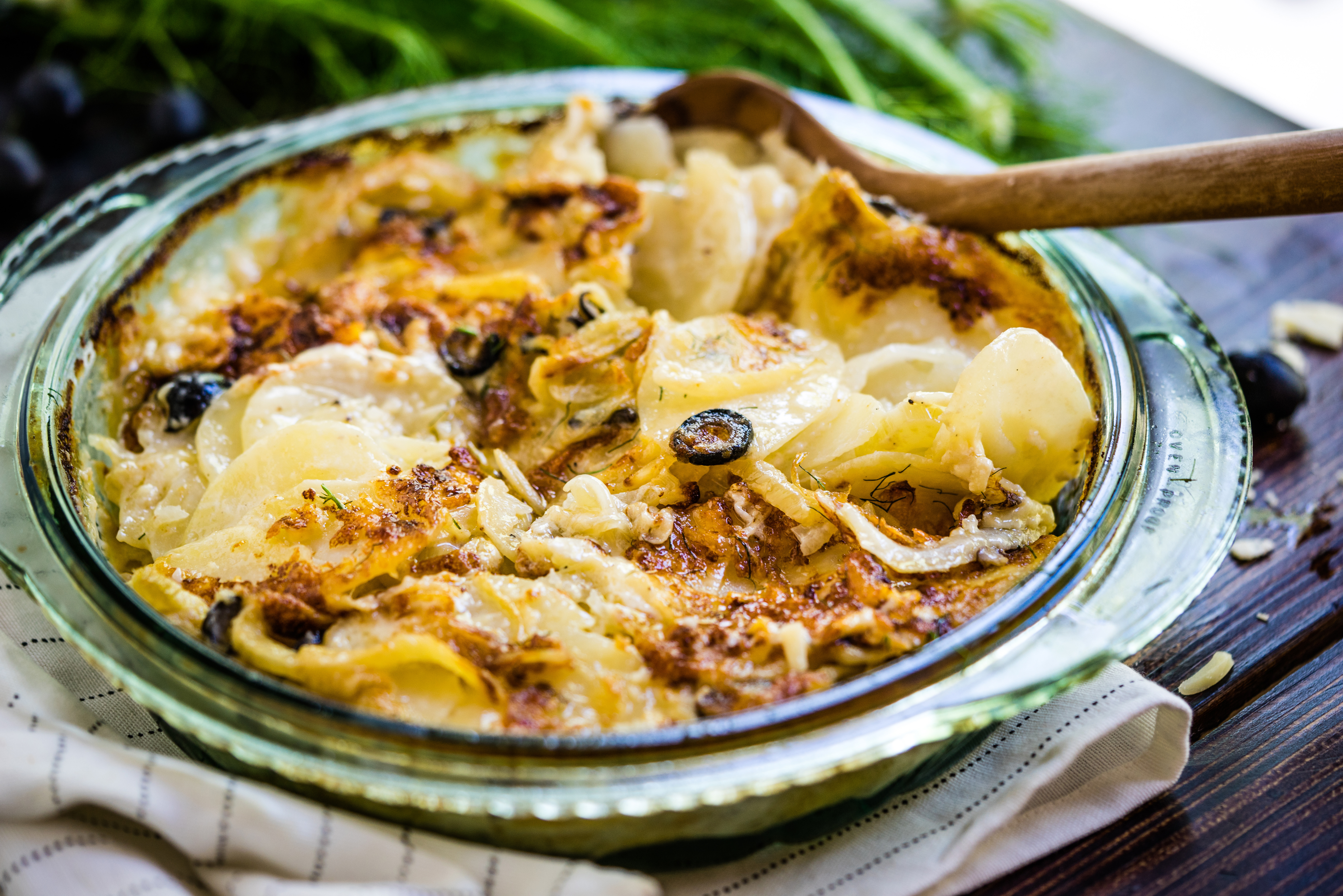 Potato Gratin with Fennel and California Ripe Olives