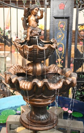 Italian Classical Bronze Cherub Fountain Two Tiered Putti Water Feature