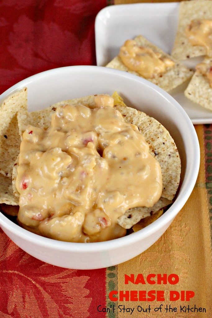 Nacho Cheese Dip | Can't Stay Out of the Kitchen | fantastic 4-ingredient #TexMex #appetizer that's fabulous for #tailgating, #NewYearsEve or #SuperBowl parties. #sausage #Velveeta