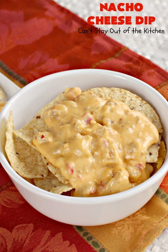 Nacho Cheese Dip | Can't Stay Out of the Kitchen | fantastic 4-ingredient #TexMex #appetizer that's fabulous for #tailgating, #NewYearsEve or #SuperBowl parties. #sausage #Velveeta