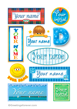 Names in stickers