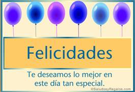 Felicidades con globos