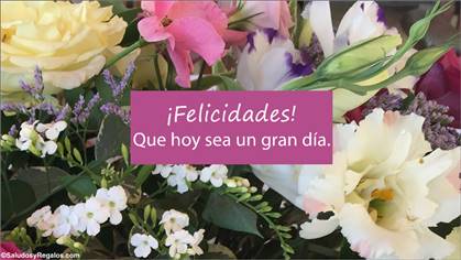 Felicidades y saludos