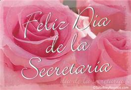 Feliz día de la secretaria con rosas