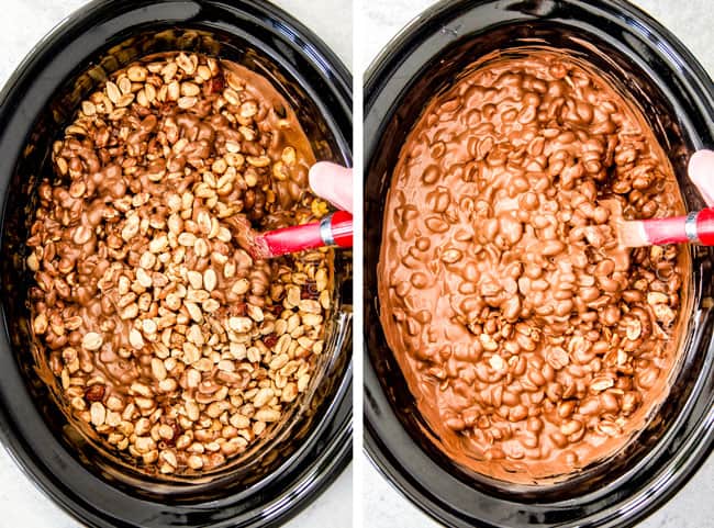 FOOL PROOF Crockpot Chocolate Peanut Clusters are not only crazy delicious but are SO easy!  They make the best make ahead, stress free gifts!  This post also includes tips and tricks to make them successful every time!